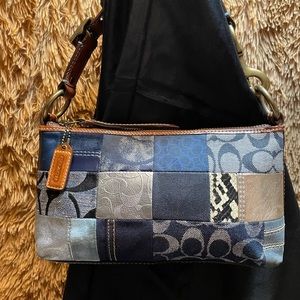 denim coach purse